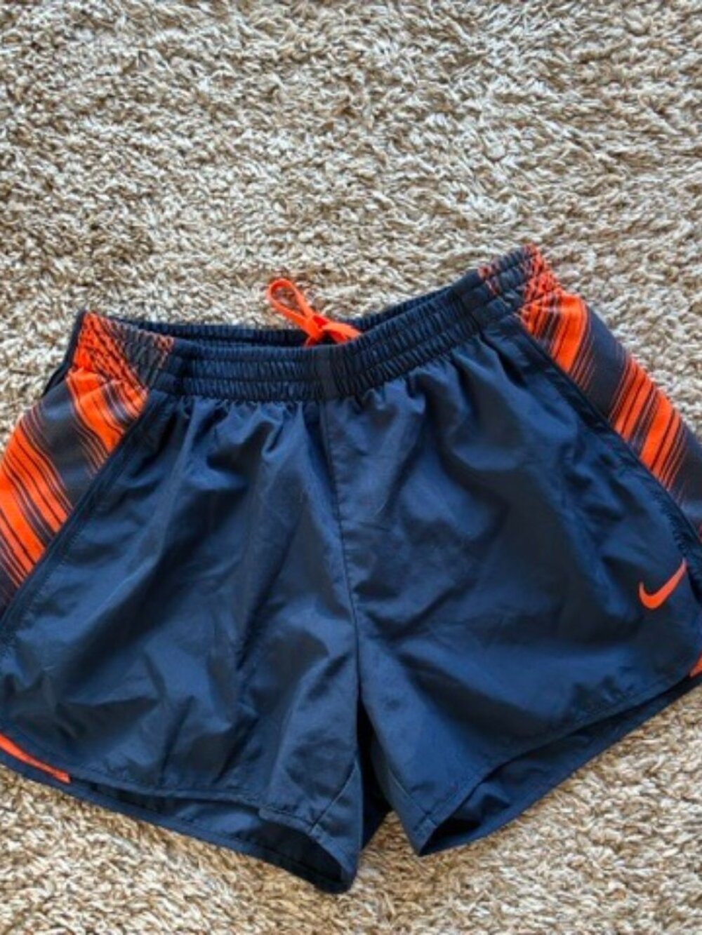Nike NFL team apparel orang and blue ( go Broncos ) running shorts, Medium